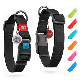 Waterproof Dog Collar Adjustable for Large Dogs Small and Medium Dogs Breakaway Dog Collar Waterproof with Plastic Buckle Black Color 10-16 inch