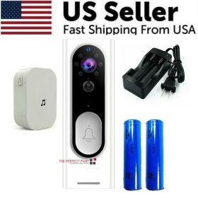 WiFi Ring Doorbell 1080P HD Security Camera Wireless Door Bell Camera With Chime (Include Batteries & Charger: Yes)