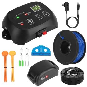 Dog Fence System Pet Containment System with 100 Adjustable Levels IPX7 Waterproof Rechargeable Receiver Underground Fence for Small Medium Large (Type: With 1 Collar)